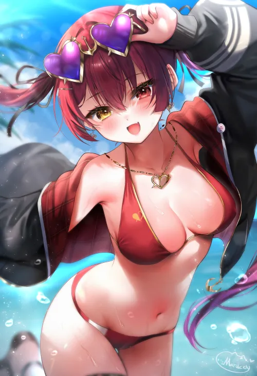 Houshou Marine at the beach  Thumbnail