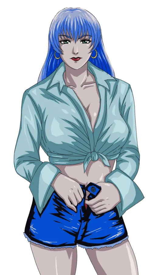 How’s she look? Retro cel shaded anime vibe practice Thumbnail