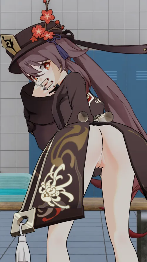 Hu Tao forgot she wasn't wearing any underwear (by me) Thumbnail