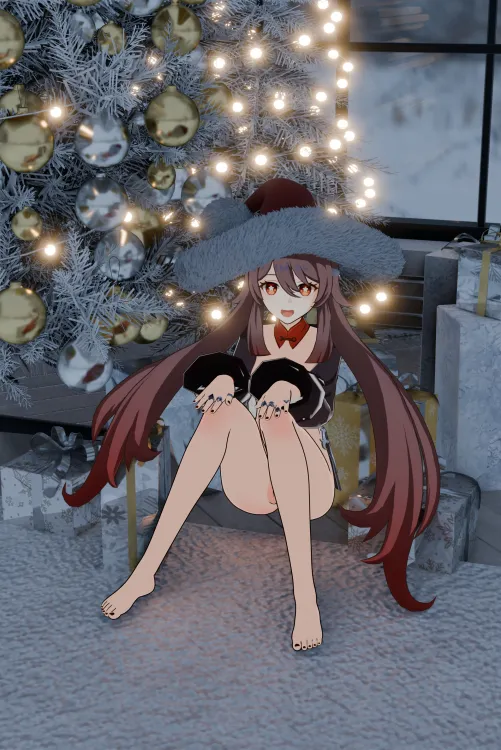 Hu Tao's Christmas Surprise! (art by me) Thumbnail