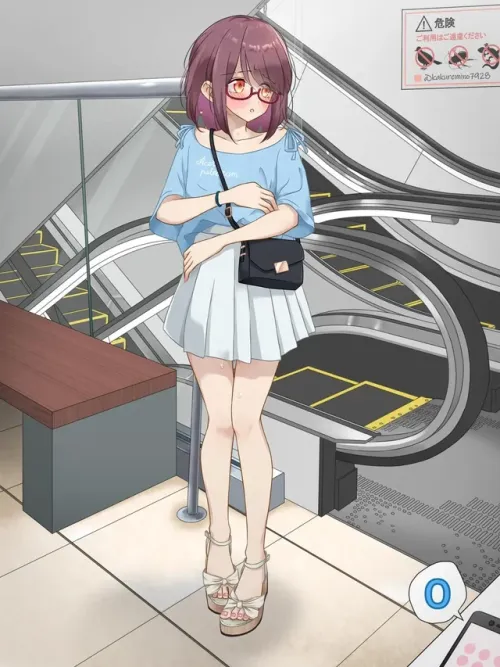 Innocent cutie forced to cum right next to the escalator Thumbnail