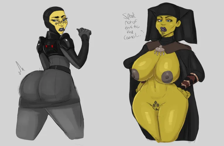 Inquisitor Barriss and a Luminara sketch (@GuillyNSFW) Thumbnail