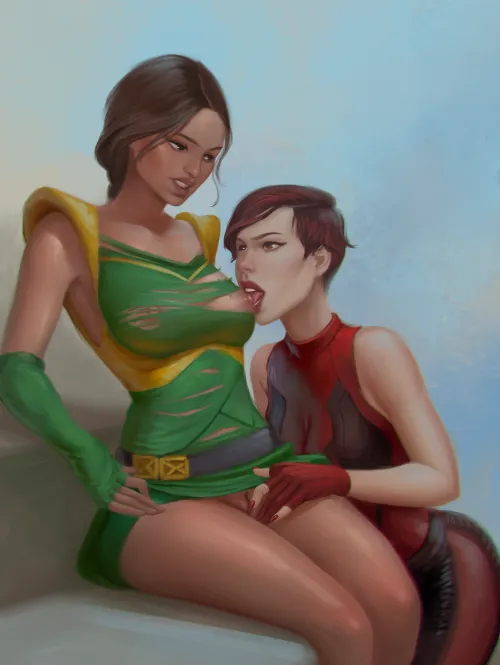 [Jade & Skarlet] why do her gloves only cover 2 fingers? well... (unknown artist) Thumbnail