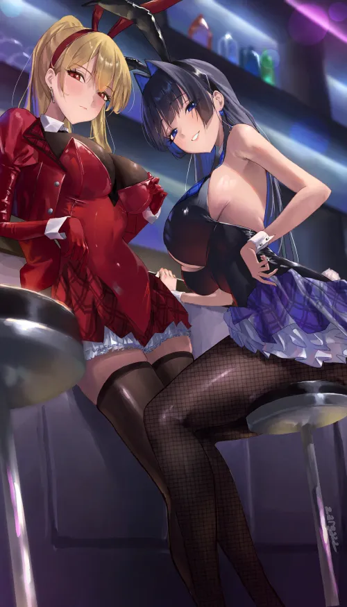 Kaela and Kronii in red and black leotard (Zargazz) [Hololive] Thumbnail