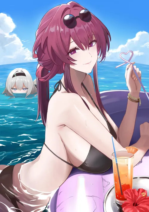 Kafka with drink and Firefly (manji_illust) Thumbnail