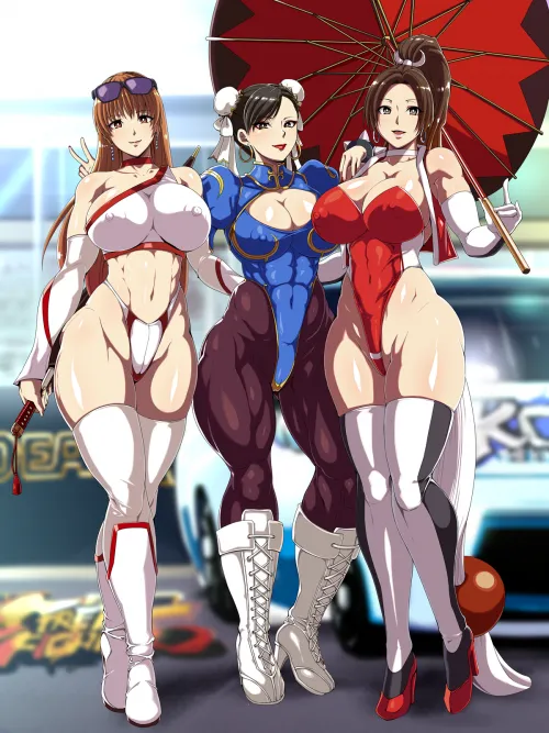 Kasumi, Chun Li and Mai sexy racing queens (和ロ raburebo) [Dead or Alive, Street Fighter, Fatal Fury] Thumbnail