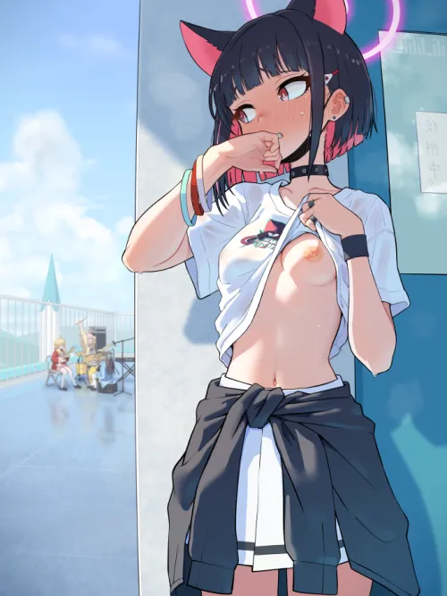 Kazusa exposing one titty Thumbnail