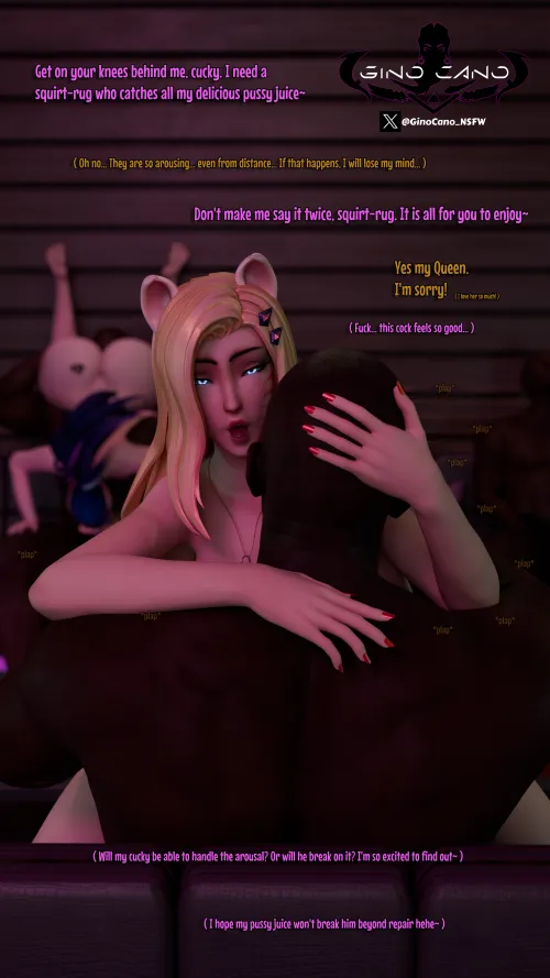 KDA Ahri teasing her servant at the after party | Artist:GinoCano_NSFW Thumbnail