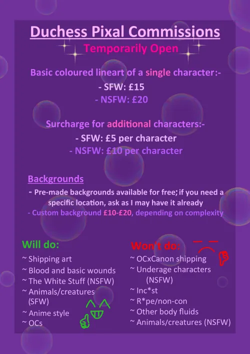 Keeping Commissions Open for Now -  Duchess Thumbnail