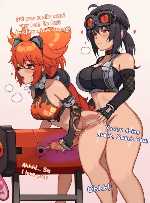 Koleda helping Grace with a few tests (Art by me) Thumbnail