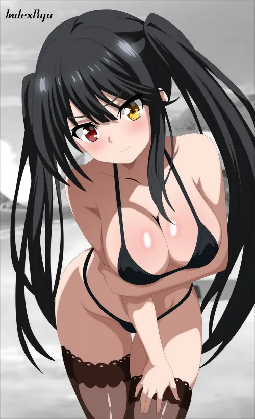 Kurumi Looking Sexy With Her Black Bikini~ Thumbnail