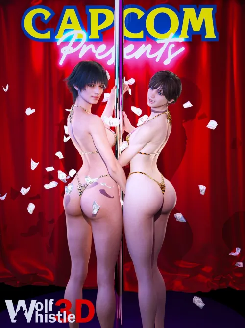 Lady and Rebecca making it rain on stage (WolfWhistle3D) Thumbnail