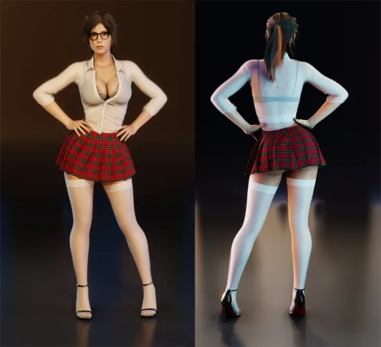 Lara in her schoolgirl outfit (SentinelArt) Thumbnail