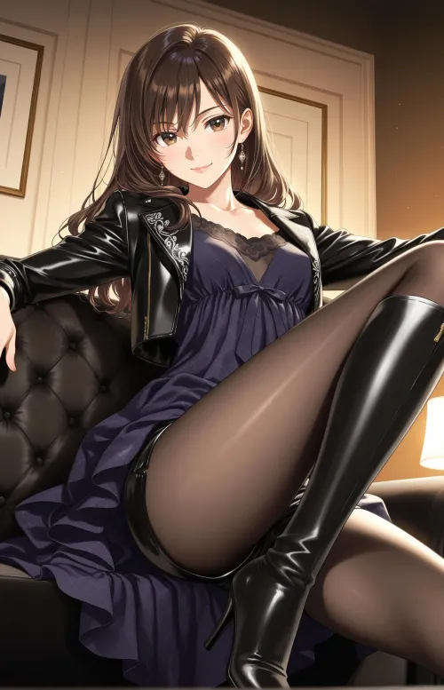 Leather Jacket & Knee Boots Thumbnail