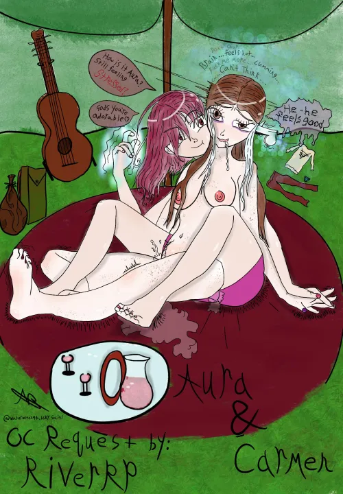 Lending a hand… (OC: Aura & Carmen. Artist: WaterWitch94) Thumbnail