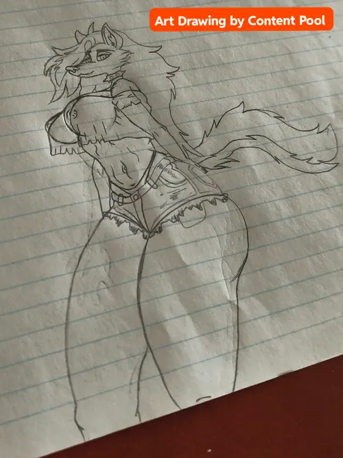 Little art drawing by (Content Pool) what do you think she's waiting on? Thumbnail