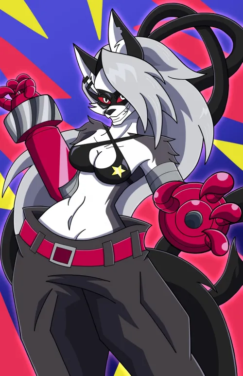 Loona from Helluva Boss cosplaying as Wolvermon from Digimon Beatbreak (TheLordofLemonz) Thumbnail