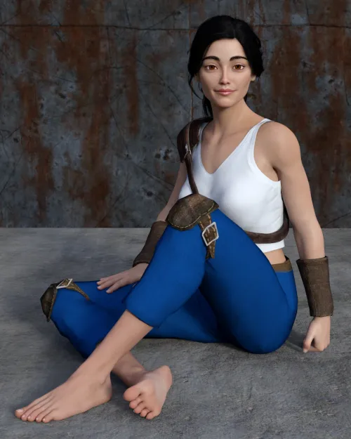 Lucy Maclean takes off her boots to relax and let her feet get some fresh air giving you a glimpse of her bare sole (SoleMann) Thumbnail