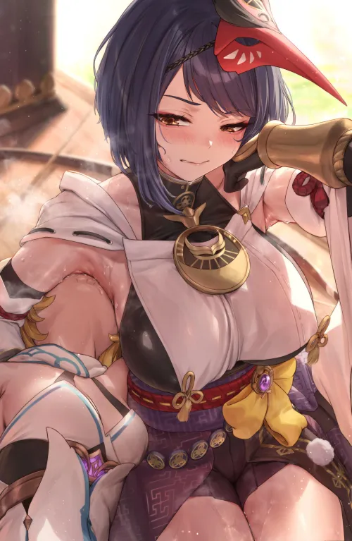 Lumine having a good drink (padoruu) Thumbnail