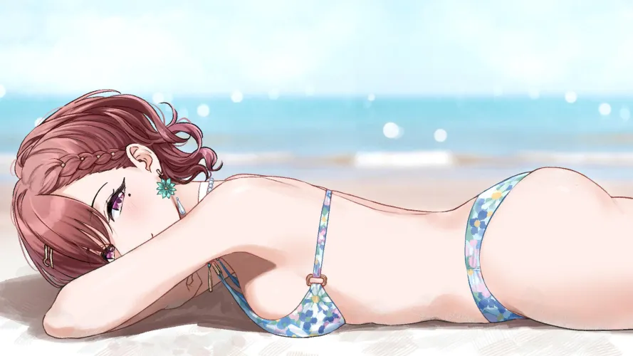 madoka laying on the beach Thumbnail