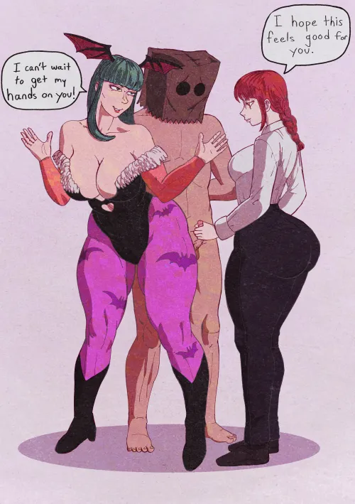 Makima handjob by masochistmaverick ft. Morrigan Aensland Thumbnail