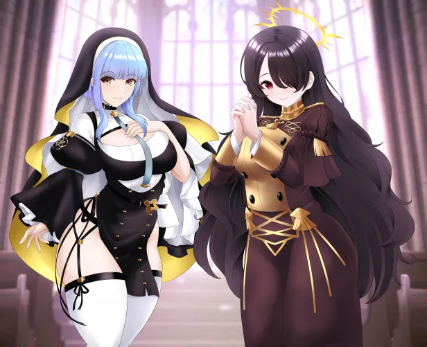 Marianne and Hinata outfit swap (Fire Emblem x Blue Archive) [Joint commission drawn by @Mhaknow] Thumbnail