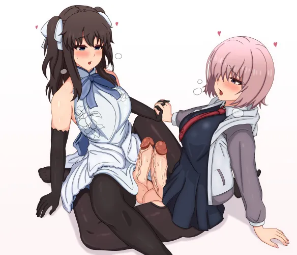 Mash and Gudao feeling good together (Art by me) Thumbnail