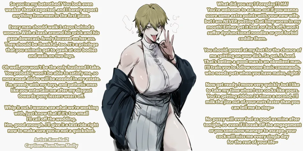 Matriarchal Clan Engagements [Misandry][Femdom][Degradation][JJK][Gender Bent Character][Naoya Zenin][Dub/Noncon][Arranged Marriage][Talk of Cheating][Artist: KureNaiZ1] Thumbnail