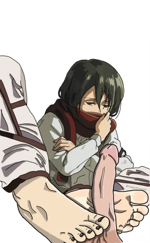 Mikasa doing footjob Thumbnail