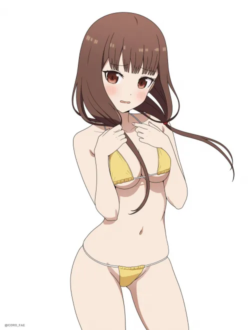Miko Embarrassed While Wearing Her Gold Bikini  Thumbnail