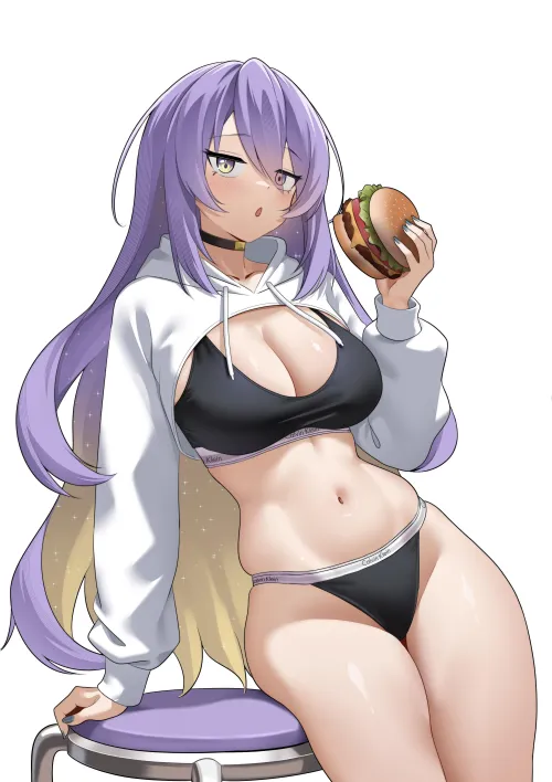 Moona eating Borgar [Hololive] Thumbnail