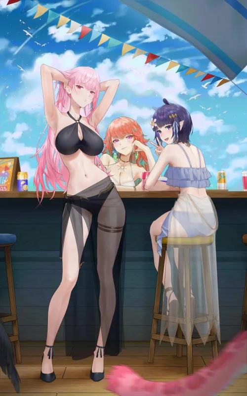 Mori Calliope, Takanashi Kiara, and Ninomae Ina'nis [Hololive Holonatsu Paradise] Thumbnail