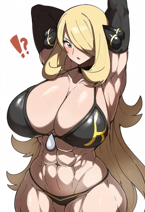 Muscular BIG BOOBS Cynthia (IshaniBai) [Pokemon] Thumbnail