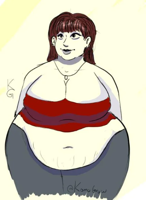My First post here, been long time BBW enjoyer finally got a drawing tablet and wanted to share my first sketch (by myself, KomoGrow) Thumbnail