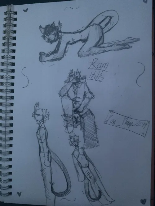 My tiefling OC, Ramsey, playing with his tail Thumbnail