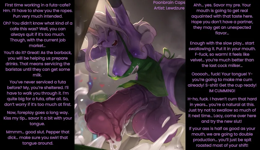 New Barback [Futa x Ambiguous] [Oral] [Implied Anal] [Cum] [Horsecock] [Work] [Implied threesome] (Artist: Lewdzure) Thumbnail