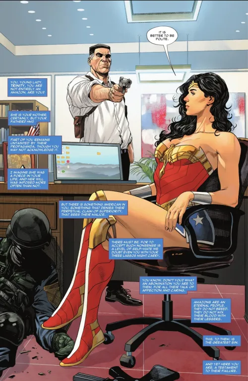 Not a fan of Tom King's Wonder Woman, but I do like how her skirt doesn't cover her ass when she sits down Thumbnail