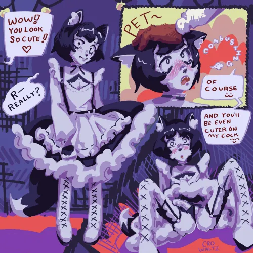 (OC) cat boy put on the dress >:)  Thumbnail