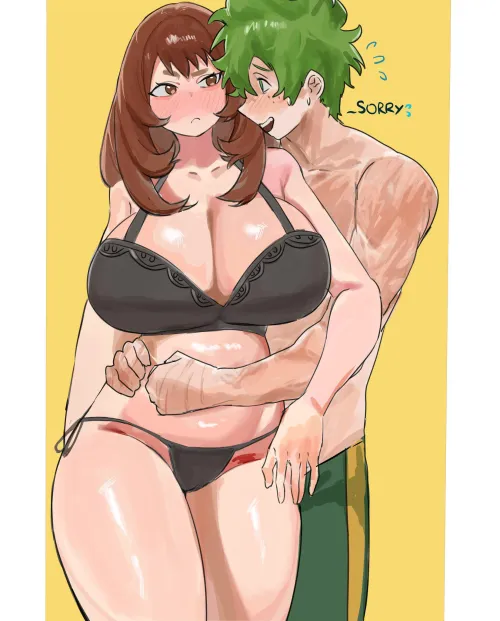 Ochako’s MILF upgraded body in lingerie (Nyan_somoe) Thumbnail