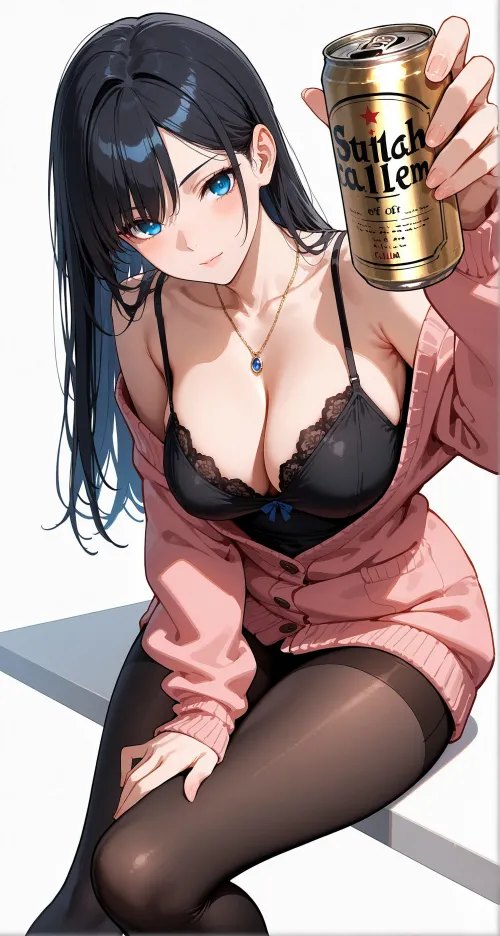 Offering a Sip of her Beer  Thumbnail