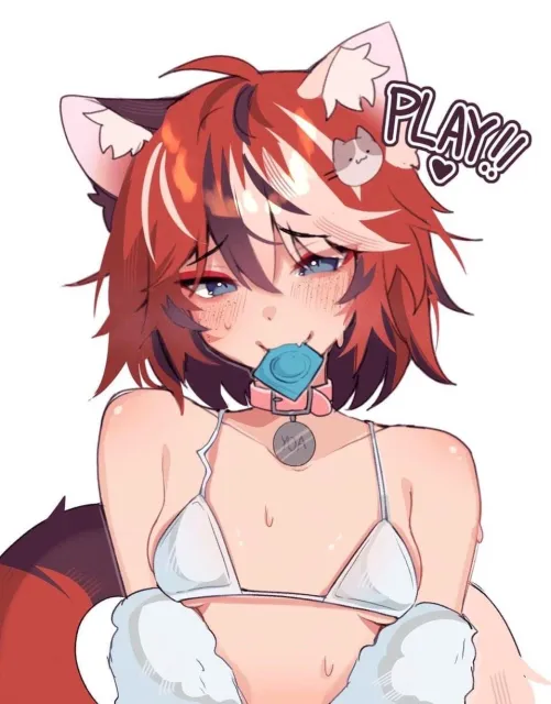 Oh you want to play kitty? I did promise I would if you were good… Hey your teeth is piercing th-never mind. Thumbnail