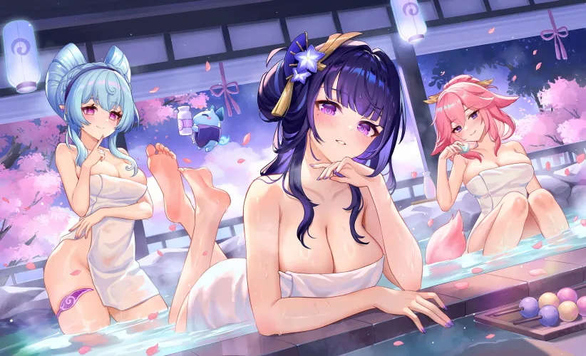 Onsen Trio [Kumokoneko] Thumbnail