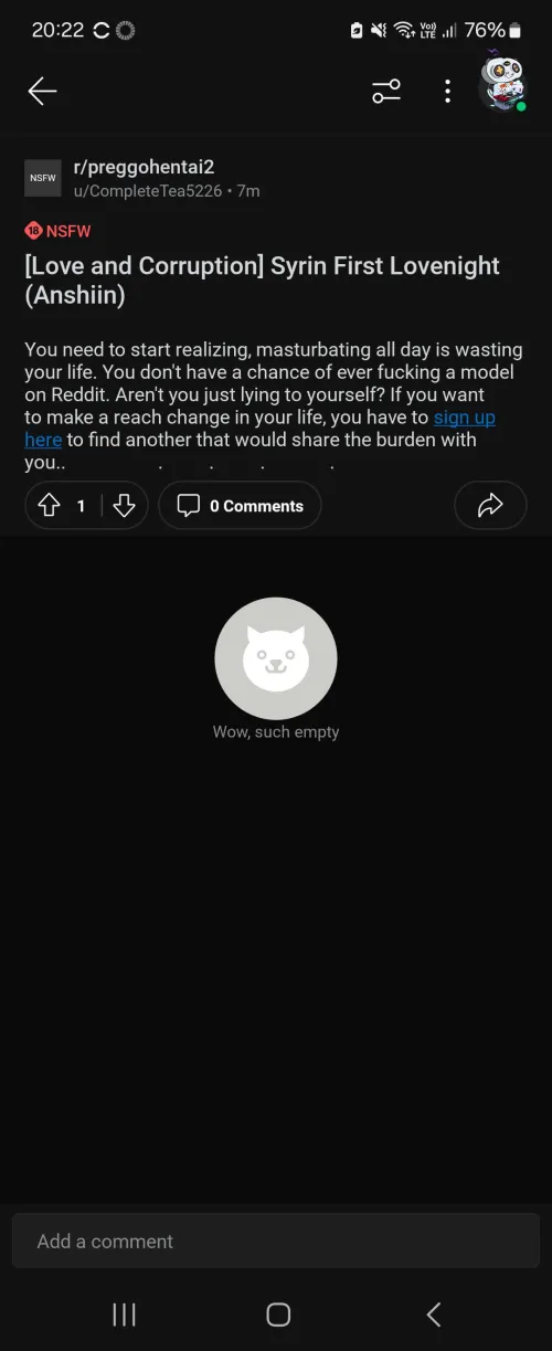 Please be on the lookout for this in other NSFW subreddits. It is a dating site that is going through reddit  Thumbnail