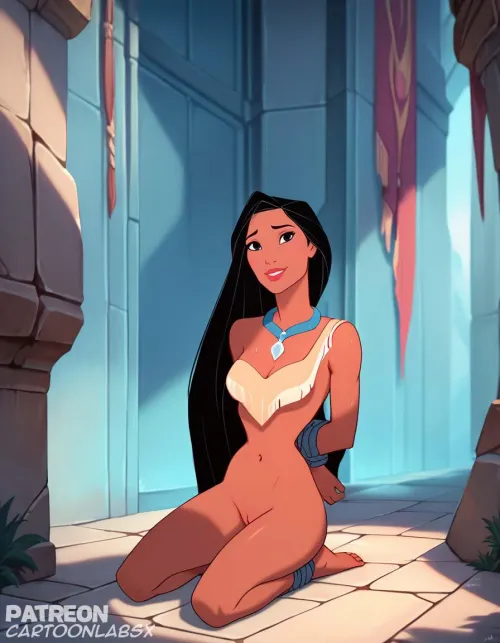 Pocahontas on her knees tied up nude (ai) Thumbnail