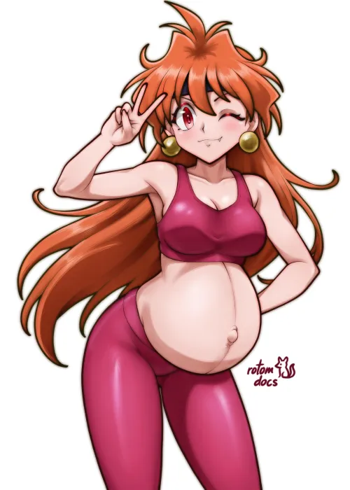Proudly presenting her pregnant self in sexy Sportswear (Lina Inverse) [rotomdocs] Thumbnail