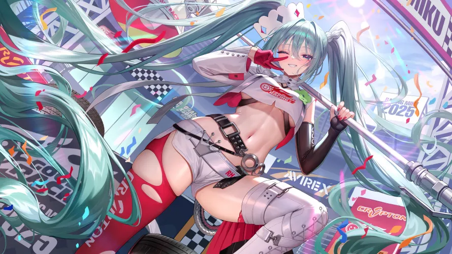 Racing Miku's lickable midriff Thumbnail