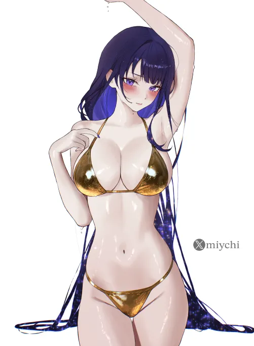 Raiden desirable in gold bikini (miychi) Thumbnail