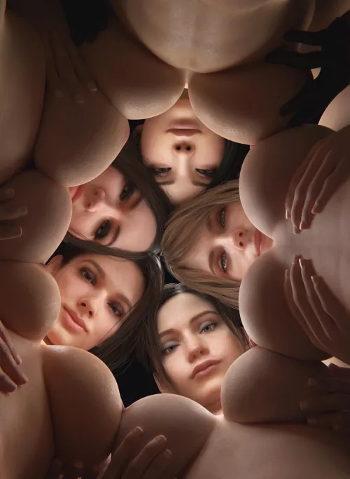 RE Girls Fun: Ada, Claire, Ashely, Jill and Mia showing you their tits (DbGret) Thumbnail