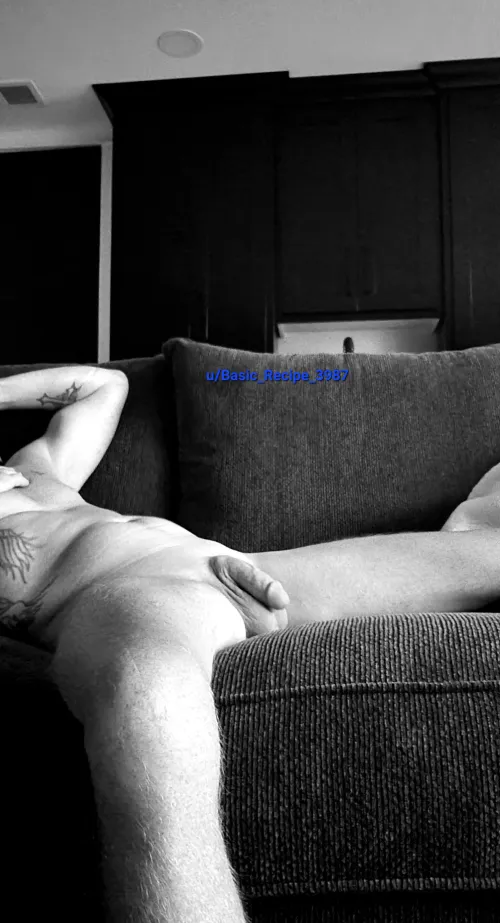 Relaxing after work, and yes I showered before laying on the couch Thumbnail