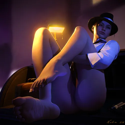 Resident Evil Pinup: Claire Noire (Nibs3D) [Resident Evil 2: Remake] Thumbnail